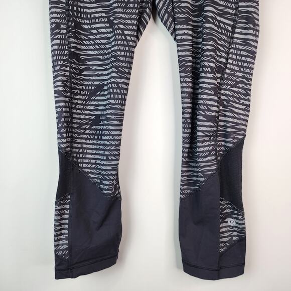 Lululemon Pace Rival Crop 22" Full-on Luxtreme Size 6 Stripe Play Slate Black - Picture 5 of 8